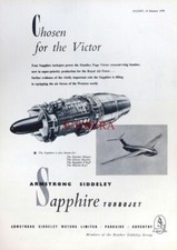 Armstrong Siddeley 'SAPPHIRE' Turbojet Aero Engine Advert, 1954 Print : 627-72