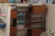 Avalon mid 1960s teak ladderax vintage shelving unit / home entertainment unit