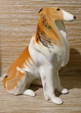 Vintage Lomonosov USSR Porcelain Collie Figurine 16cm High