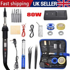 80W Soldering Iron Kit Electronics Welding Irons Solder Tools Adjustable Temp GB