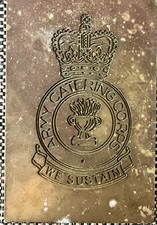 Vintage Army Catering Corps Brass Regimental Plaque - Man Cave