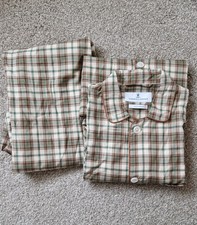 Turnbull & Asser Green and Oatmeal Cotton Hyde Pyjamas Set Size Small RRP £495 