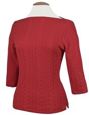 Vivien Of Holloway Retro Repro Vintage Slash Neck Red Cable Top Blouse Pinup Dit