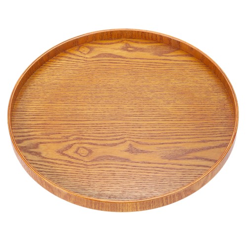 Round wood serving tray - wood,