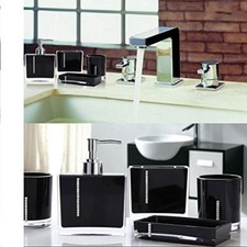 Set 4/5 pcs Bathroom Accessory Set Soap Dispenser Toothbrush Holder Tumbler Tray