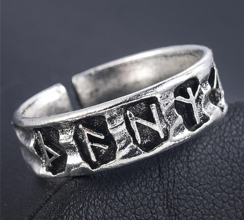 Adjustable viking rune ring - viking,
