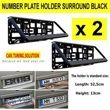 2 x BLACK NUMBER PLATE HOLDER SURROUNDS CAR FOR Jaguar