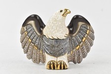 DeRosa Rinconada Bald Eagle Figurine Ceramic Enamel 18ct Gold Platinum Uruguay