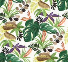 Tropical Painted Leaves Green