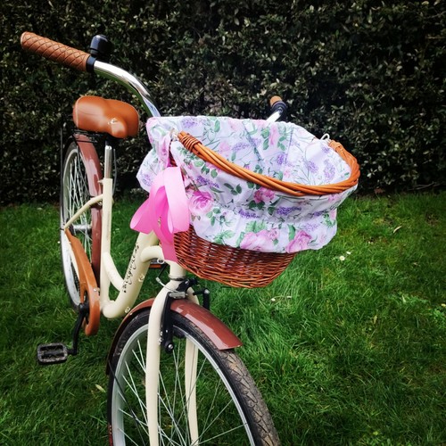 Bike basket liner - bike, roses