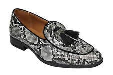 Mens Black White Snakeskin