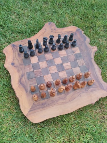 Large wooden chess set - chess,