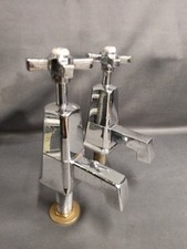  ART DECO BASIN TAPS, CHROME BATHROOM TAPS RECLAIMED & FULLY RECONDITIONED TAPS