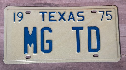 1975 texas license plate mg - plate,