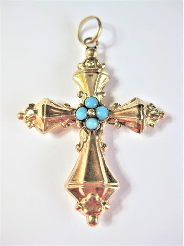 Antique cross pendant gold - antique,