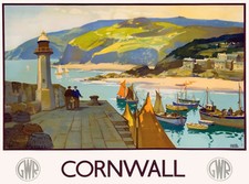 TU80 Vintage GWR Cornwall Railway Travel Poster Re-Print A2 A3 