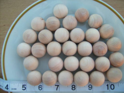 12x wood balls turned wooden - wood,