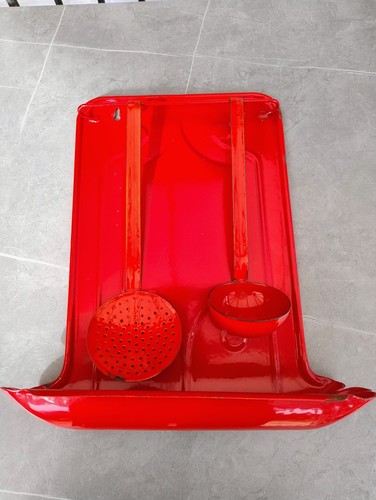 Vintage red enamelled - red, wall