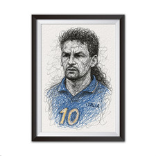 Roberto Baggio Italy Scribble