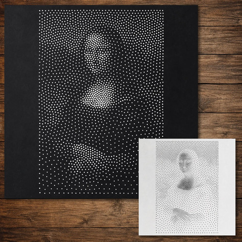 Mona lisa stipple art stencil - lisa,