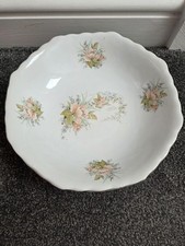Maryleigh Pottery Large White Bowl with Floral Design