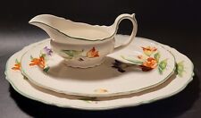 Vintage Parrot & Co  Coronet Ware Tulip platters & gravy boat