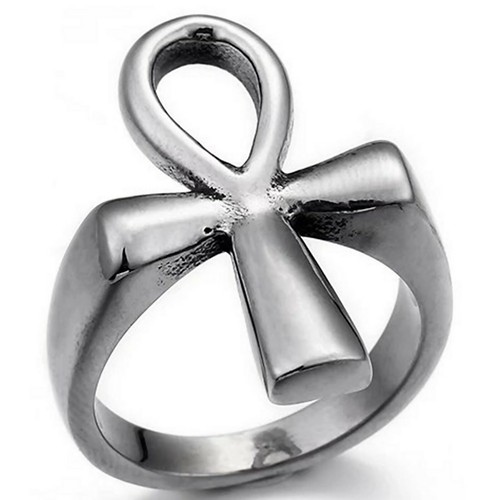 Ankh ring silver stainless - silver,
