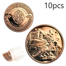 10x 1oz Celtic Lore Welsh Red Dragon Copper Rounds Pure 999 Bullion Coin Tub