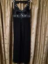 Debenham Debut Evening Dress Black & Sequins -Gorgeous-Size 12- Super condition 