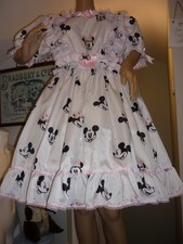 SISSY white   FRILLY MAID ADULT BABY  MICKY MINIE  SILKY  PLAY DRESS  42/44" 