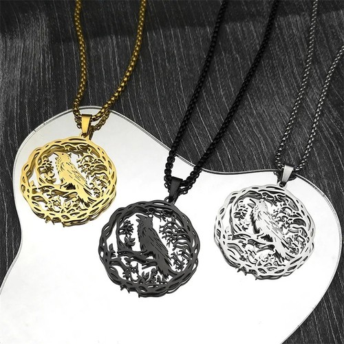 Raven crow pendant necklace - crow,