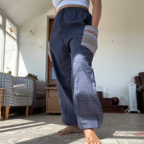 Navy blue summer trousers - navy,