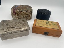 4 Vintage Trinket Boxes Metal