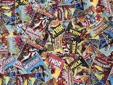 2m Job Lot Of Marvel Comics Licensed Fabric 100% Cotton By Eugene Textiles