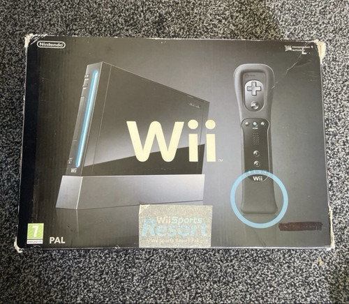 Nintendo wii black pal - black, console