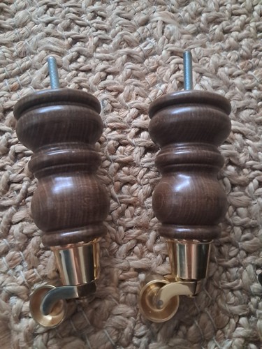Solid dark oak furniture leg - dark,