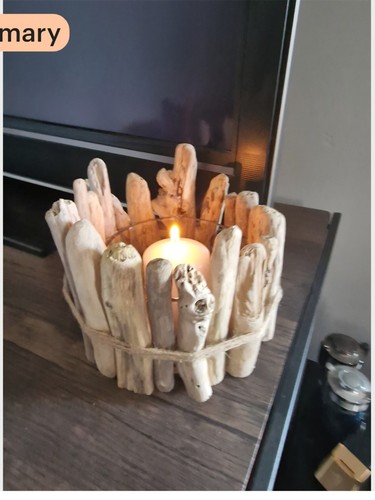 Driftwood candle holder - driftwood,