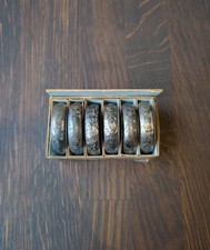 6x Antique Solid SILVER Napkin