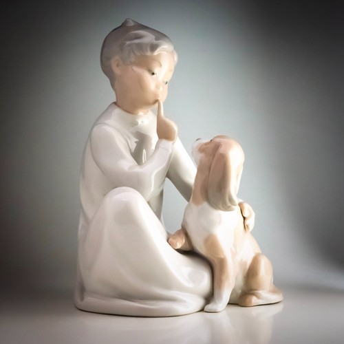 Lladro boy with dog - lladro,