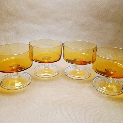 Vintage amber glasses - vintage, luminarc