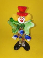 Potential Murano Handmade Blown Glass Clown Figurine 8" Tall Has A Chip
