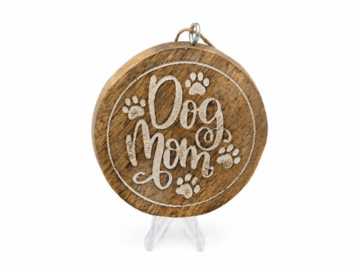 Rustic wooden dog mom - wooden,
