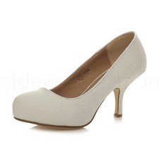 Womens ladies low mid heel
