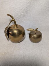 Two Brass Apples with Leafs complete with clackers.  Will Separate