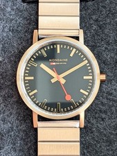 MONDAINE Classic Swiss Made Rose Gold 36mm Unisex Watch. Mint. Box & Warranty