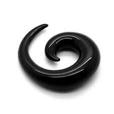 2 x 12mm BLACK ACRYLIC SPIRALS