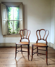 Pair walnut and cane - of,
