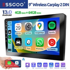 ESSGOO 4G+64G Android 13 CarPlay Double 2 DIN Car Stereo SAT Nav Bluetooth Radio