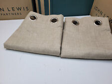 John Lewis W167 x Drop 137cm Textured Weave Blackout Eyelet Curtains, Putty