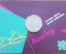 bunc rowing 50p coin olympic 50 pence carded Royal mint bu